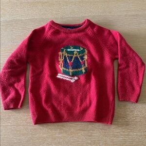 Red Kids Sweater with Drum Design